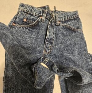 vintage levis 550 orange yab stone wash tapered leg denim jeans 29" x 30" MINT